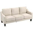 thumbnail image 1 of HOMCOM Canapé 3 Places, Sofa en Tissu de Lin avec Ressorts Ensachés, Beige, 1 of 10