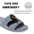 thumbnail image 3 of Knivor Cute Animal Slippers for Women Dachshund Sausage Dog Embroidered Corduroy Open Back House Slippers Warm Non Slip Cozy Indoor Bedroom Slide Slippers, 3 of 9