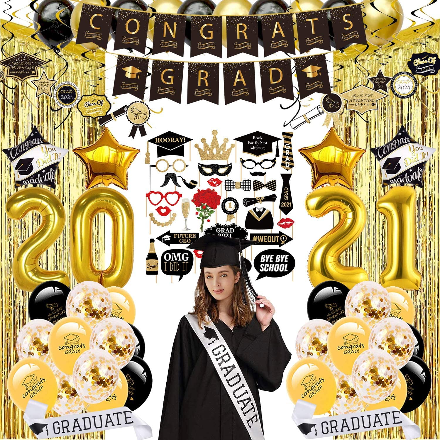 Graduation Photo Booth Props Class of 2020 Graduation Decor 2020 Graduate Graduation Party Graduation Party Props