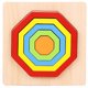 thumbnail image 2 of Gwong Juguete Color de arco iris de madera Geometría Jigsaw Puzzle Tablero Forma Cognición Educación Juguete Gwong 30003448, 2 of 7