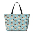 thumbnail image 2 of Xecao Funny Cartoon Pugs for versatile beach bag for women includes zipper pockets and waterproof material, ideal for vacations and adventures., 2 of 7