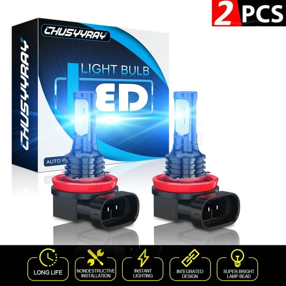 8000K Ice Blue H11 LED Headlight Low Beam Bulbs 2Pcs for Chevy Traverse 2009 2010 2011 2012-2017