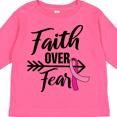 thumbnail image 4 of Inktastic Breast Cancer Awareness Faith over Fear with Pink Ribbon and Arrow Girls Long Sleeve Toddler T-Shirt, 4 of 5