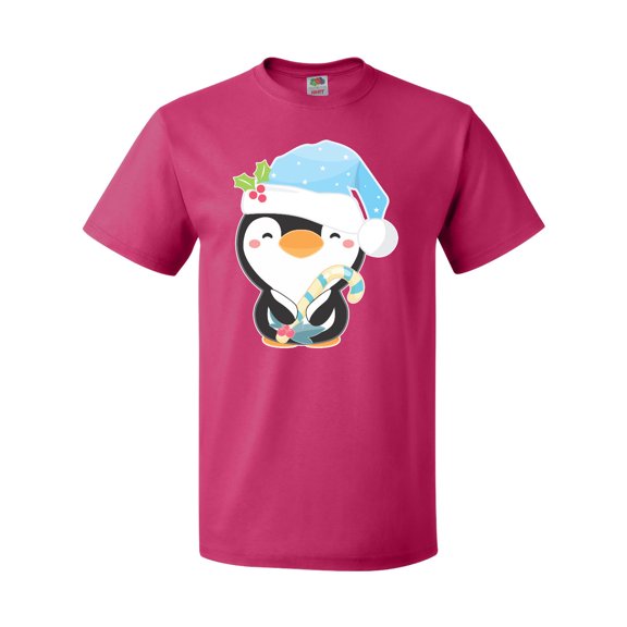 Inktastic Cute Christmas Penguin in Blue Hat T-Shirt