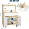thumbnail image 2 of Fluted Sideboard Buffet Cabinet with Storage, Modern Coffee Bar Cabinet with Adjustable Shelves & 2 Drawers, Wood Buffet Console Table for Kitchen Dining Living Room Entryway Hallway, Natural, 2 of 7
