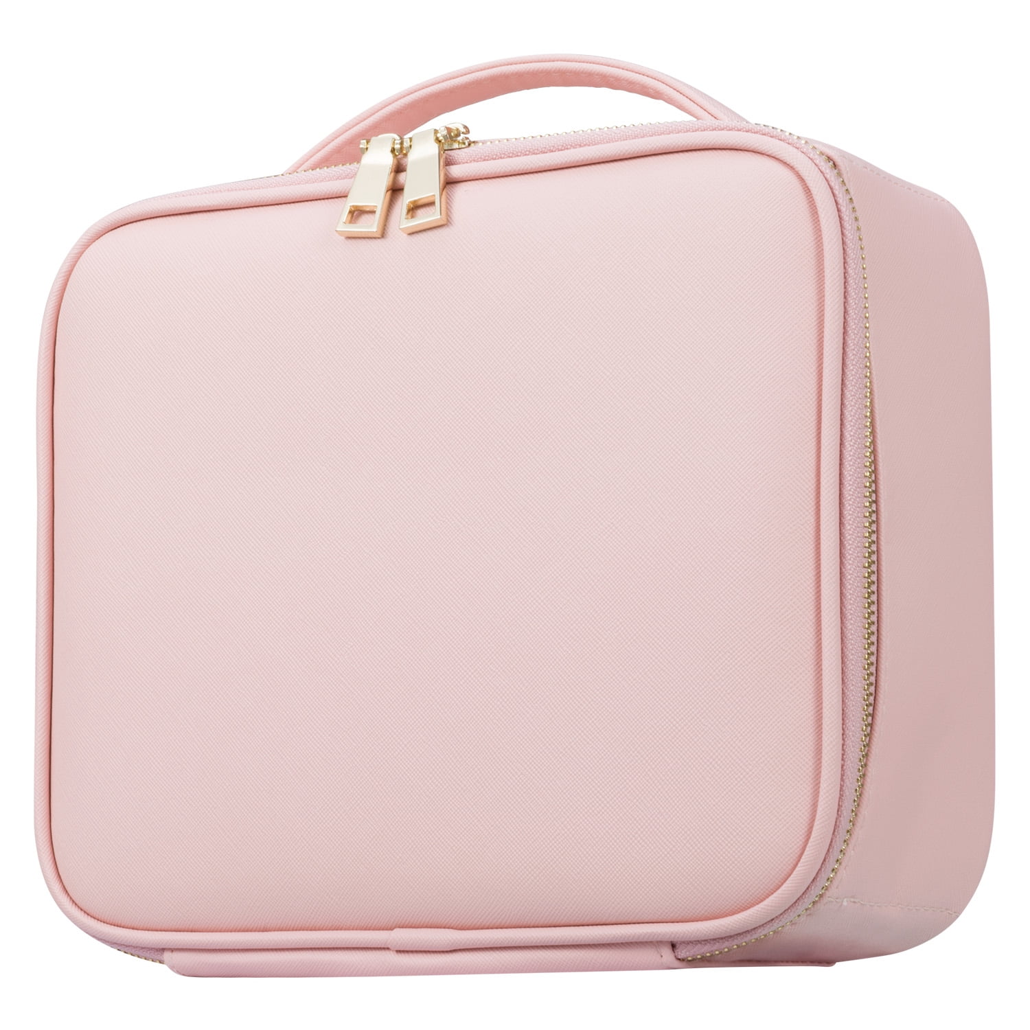 Mllieroo Portable Makeup Train Case 9.8'' Makeup bag Cosmetic Organizer Case,PINK