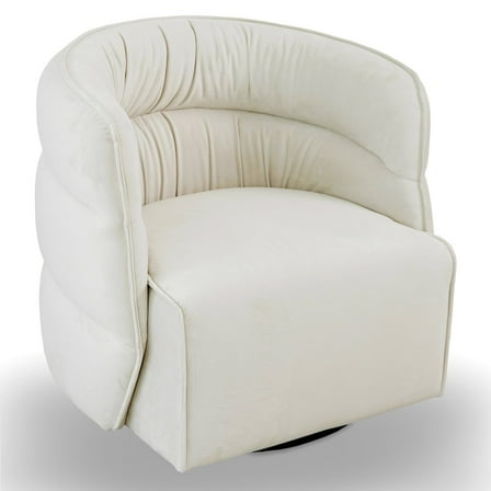 Ashcroft Furniture Walden Swivel Chair - Cream Velvet