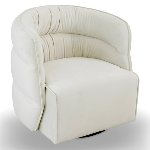 Ashcroft Furniture Walden Swivel Chair - Cream Velvet