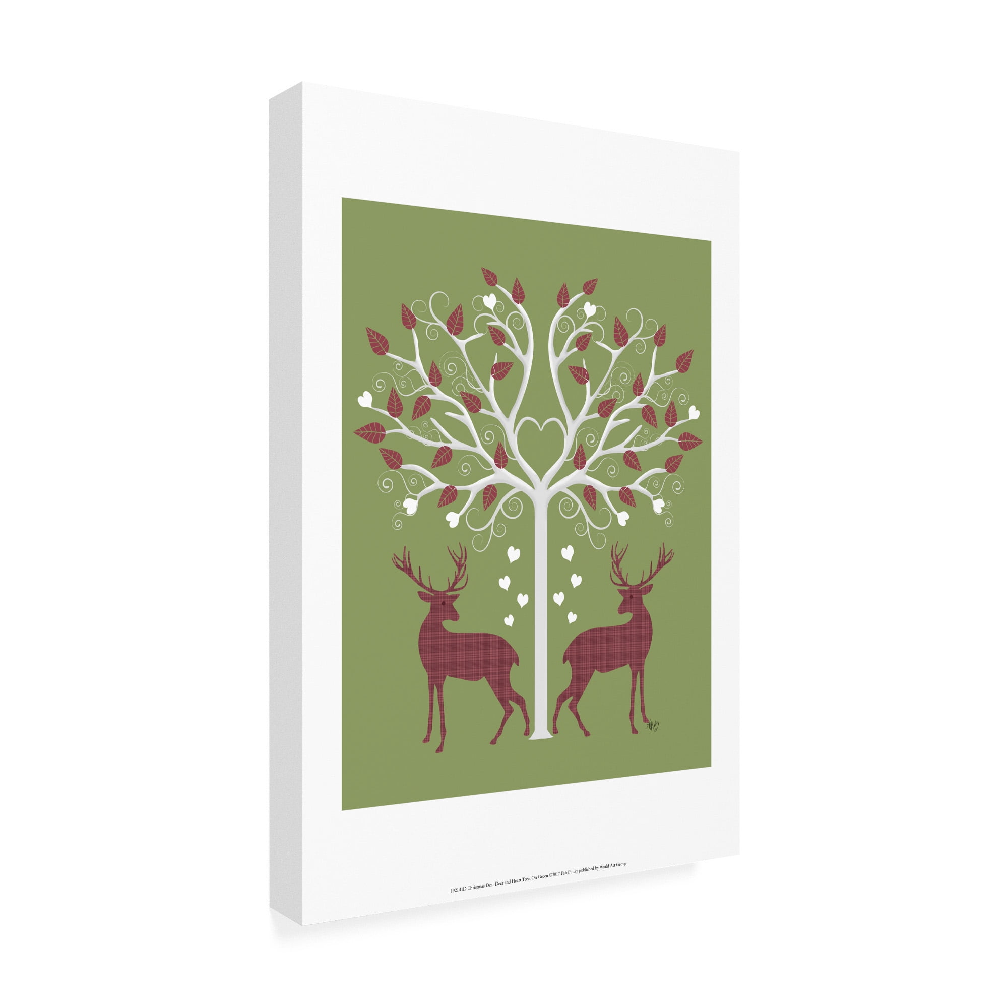 Trademark Fine Art 'Christmas Des Pink On Green' Canvas Art by Fab Funky