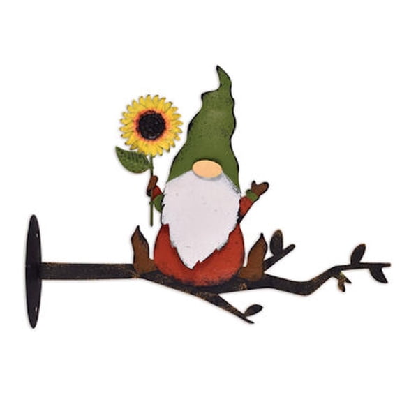 Sunset Vista Designs 418910 - 12.2" Sunflower Gnome Fence Post Dcor