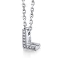 thumbnail image 1 of Collar Silvora de Plata Esterlina Inicial Letra L con Circonita Cúbica para Niñas Adolescentes, 1 of 8