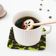 thumbnail image 5 of Lsque Cute Cartoon Dinosaurs Pattern 4" Drink Coasters Set of 4, PVC Leather Absorbent Coasters, Table Coaster Set Decorative Coffee Cup Coasters Housewarming Gift -Square, 5 of 6