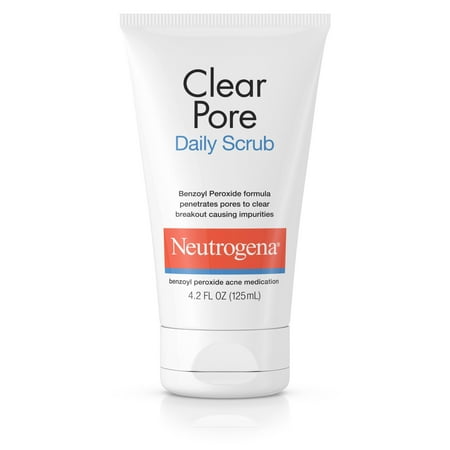 Neutrogena Clear Pore Acne Facial Scrub, Benzoyl Peroxide, 4.2 fl. oz