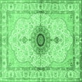 thumbnail image 1 of Ahgly Company Indoor Square Medallion Emerald Green Traditional Area Rugs, 5' Square, 1 of 4