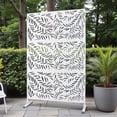 thumbnail image 2 of Tcbosik Metal Privacy Screen with Stand, 76"H x 48"W Outdoor Freestanding Privacy Screen & Panels for Deck, Patio, Balcony, White, 2 of 8