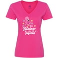 thumbnail image 3 of Inktastic Be a Flamingo in a Flock of Pigeons with Flowers Women's V-Neck T-Shirt, 3 of 5