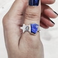 thumbnail image 4 of AAA Lapis Lazuli Ring, Rough Lapis Lazuli Ring, Afghani Lapis, Adjustable Star Ring, 925 Sterling Silver, Womens Ring, Christmas, Thanksgiving, Handmade, Statement Jewelry, Rough Gemstone Jewelry, 4 of 5