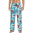 thumbnail image 2 of Lsque Hawaiian Style Print Men's Pajama Pants, Lounge Pant - Comfortable Home Wear,Elastic Waistband, Stylish Design-Small, 2 of 9