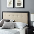thumbnail image 4 of Platform Bed Frame, Full Size, Wood, Black Beige, Modern Contemporary Urban Design, Bedroom Master Guest Suite, 4 of 10