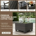 thumbnail image 5 of ALAULM 8 Pcs Patio Furniture Set withStainless Steel Gas Fire Pit Table, Brown/Gray, 5 of 7