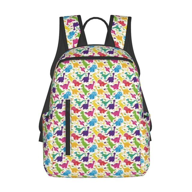 Disketp Colorful Dinosaurs Mochila Ligera e Impermeable, Mochila de Día Resistente para Viajes, Senderismo y Uso Diario para Hombre y Mujer