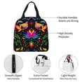 thumbnail image 3 of Yiaed Mexican Flower Traditional1 Print Insulated Lunch Bag Reusable Cute Tote Lunch Box, Leakproof Cooler Lunch Bags for Work Office Travel School Picnic, 3 of 5
