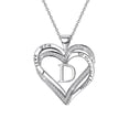 thumbnail image 3 of Ladies Double Heart Diamond Necklace With 26 English Letters Couple Necklace, 3 of 8