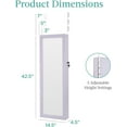 thumbnail image 2 of GETHFS LED Mirror Jewelry Cabinet, Lockable Wall/Door Mounted Jewelry Armoire Organizer with 2 Drawers, Interior Mirror, Cosmetic Tray & Adjustable Shelves for Women and Girls - Lavender, 2 of 7