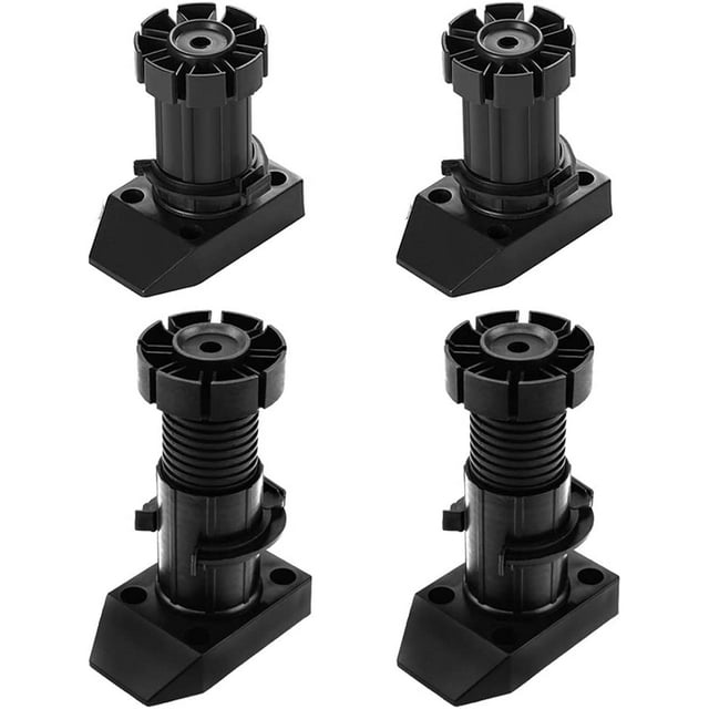 Jinsinto 4PCS Set Furniture Feet Plastic Kitchen Pedestal Feet Height Adjustable Table Legs Replacement Furniture Feet Furniture Legs Pedestal Adjustment Feet for Sofa Bed Cabinet Couch Chair