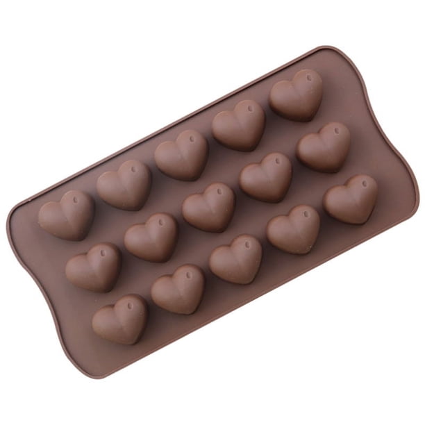4 piezas 15 cavidades en forma de corazón molde de chocolate molde de silicona para dulces
