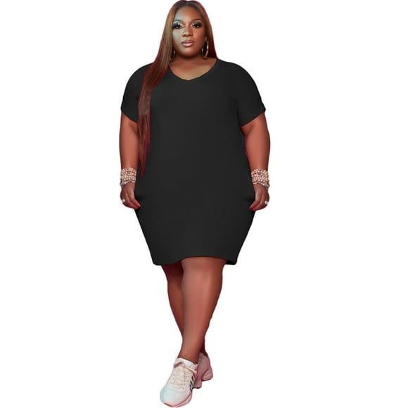 Robe T-Shirt Classique de Mode pour Femmes Grande Taille