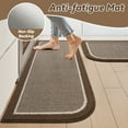 thumbnail image 5 of SIXHOME Non-Slip Kitchen Rug, Washable 17"x30" Twill Floor Mat, Half Circle Design for Sink, Laundry, Brown, 5 of 7