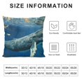 thumbnail image 5 of Autua Whale Fish Ocean Graphic Decorative Cushion Throw Pillow Cover for Home Couch Living Room Bed Sofa - Premium Cotton Linen Fabric - 1PC 18x18in, 5 of 5