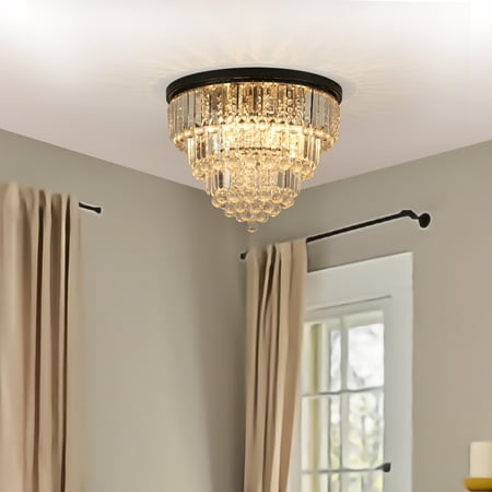 

Black luxury modern style crystal lights large ceiling chandeliers dining room living room bedroom