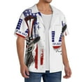 thumbnail image 2 of Sikiie Patriotic Skull Art Men's Cuban Shirt, Hawaiian Shirts, Business Casual Button Down Shirts, Short Sleeve Shirt-X-Large, 2 of 5