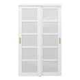 thumbnail image 3 of 48" x 80" Height Forested Glass Sliding Door Kit - 5-Lite Design for Closet Door Hardware kit including, Golden Handles, 3 of 7