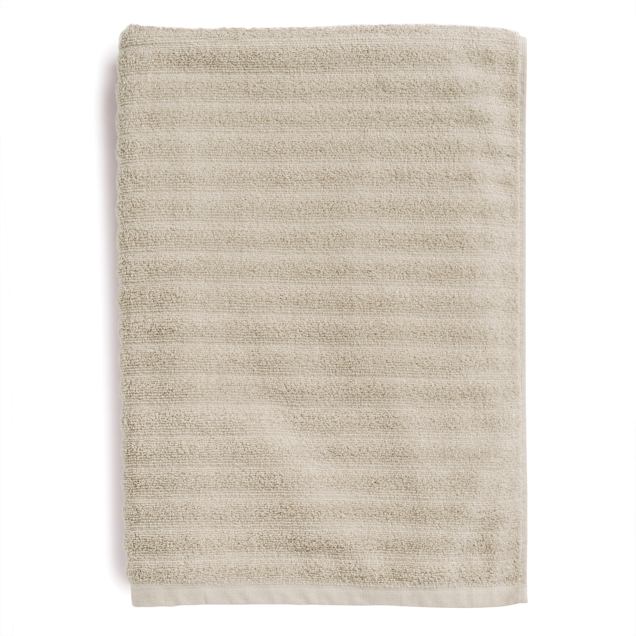 Mainstays Performance Cotton 2-Piece Bath Sheet Set, Oversized Super Soft Quick Dry Fade Resistant, Textured Beige