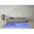thumbnail image 3 of Ahgly Company Machine Washable Indoor Square Oriental Blue Industrial Area Rugs, 4' Square, 3 of 4