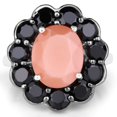 thumbnail image 3 of 7.88 Carat Genuine Peach Moonstone and Black Spinel .925 Sterling Silver Ring QJ Model, 3 of 3