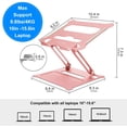 thumbnail image 3 of Soporte pie laptop, ajustable, compatible Mac Air Pro, Dell, HP, Lenovo, ultrabook aluminio 15.6" (oro rosa), 3 of 3