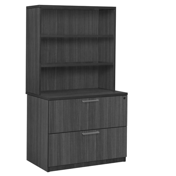 Regency Legacy Lateral File with Open Hutch- Ash Grey