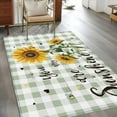 thumbnail image 3 of Kitchen Mats for Floor 3x5 Ft, Sunflowers Farmhouse Non Slip Area Rugs for Kitchen Bedroom Entryway, Sage Green Plaid Pastoral Rustic Washable Carpet Runner Rug Floor Mats for Bedroom Home Decor, 3 of 9