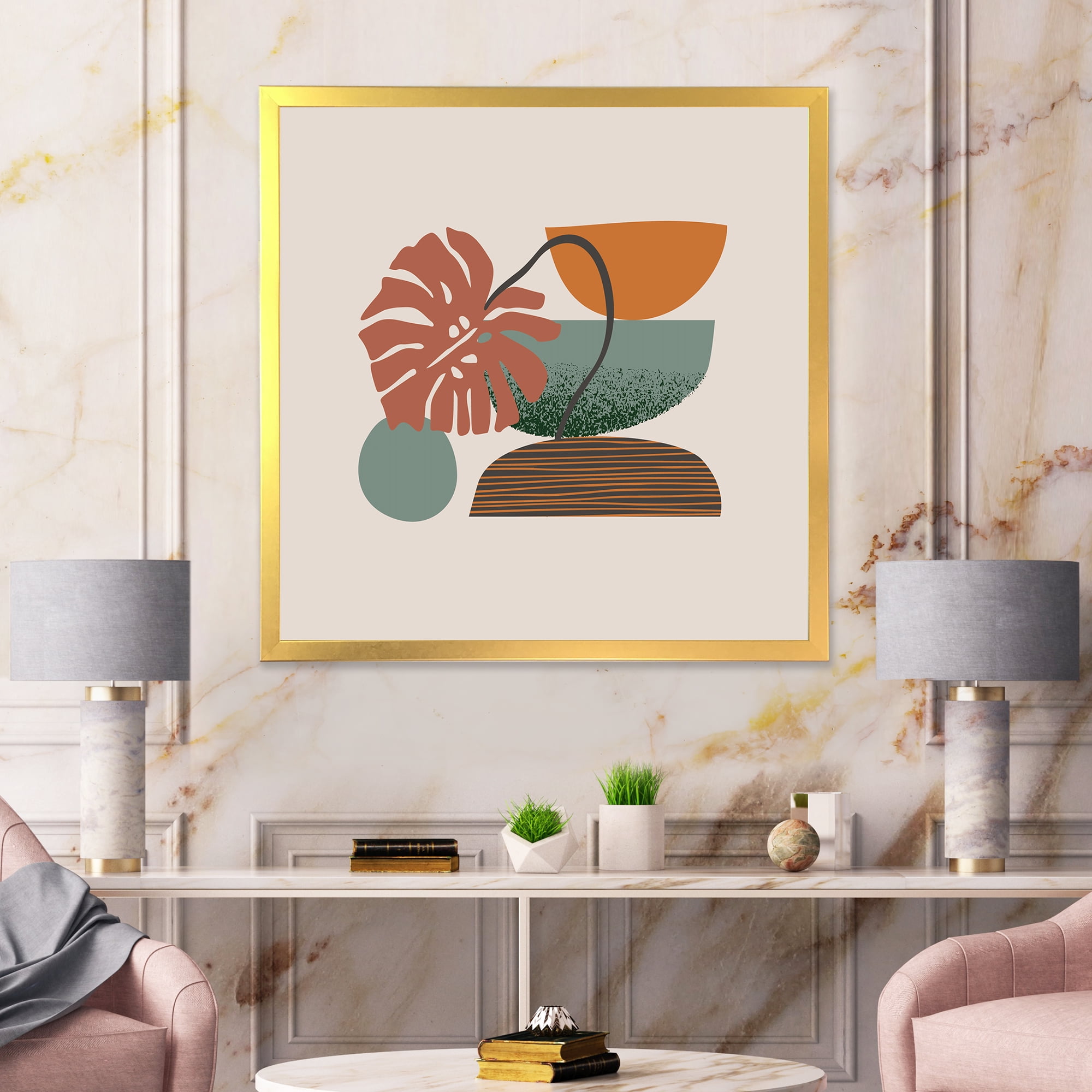 Designart 'Abstract Colorful Geometric Art Collage III' Modern Framed Art Print