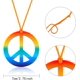 thumbnail image 3 of 20 piezas, conjunto de collares de pedantes de la paz del arco iris, accesorios de disfraz hippie 60s 70s compatibles con hombres y mujeres Afortunado Sencillez, 3 of 5
