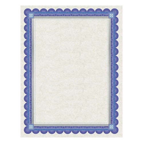 Parchment Certificates, Academic, 8.5 x 11, Ivory with Blue/Silver Foil Border, 15/Pack Parchment Certificates, Academic, 8.5 x 11, Ivory with Blue/Silver Foil Border, 15/Pack