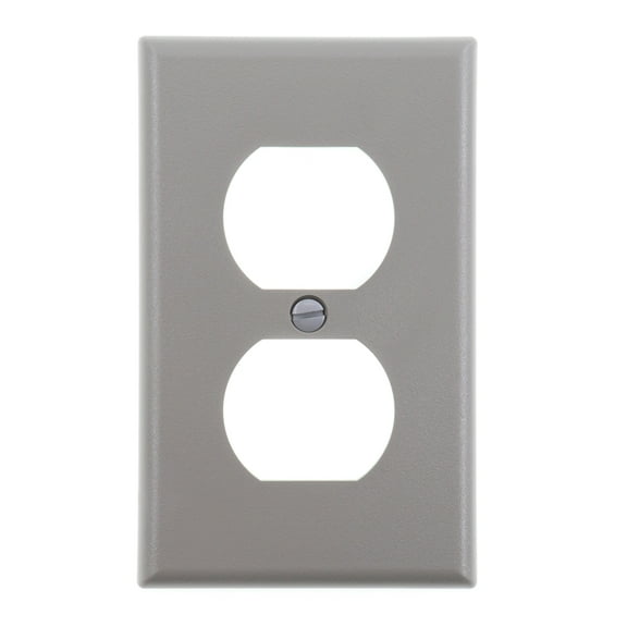 Panduit CP106IG Pan-Way Duplex Receptacle Cover Face Plate, Single-Gang, Gray
