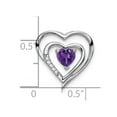 thumbnail image 5 of Auriga Fine Jewelry 14K White Gold Amethyst and Diamond Heart Pendant for Women (L- 16.4mm, W-16mm), 5 of 6