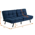Mainstays Memory Foam Futon, Blue Faux Suede
