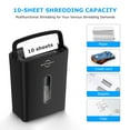 thumbnail image 2 of BONSEN 10-Sheet Cross Cut Paper Shredder, Shred Credit Card Paper Shredder for Home Use, Compact Design with Portable Handle, Black, 2 of 10