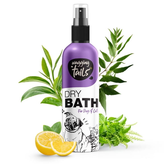 Wagging Tails 6.76 fl oz Dry Bath Waterless Grooming Shampoo for Dogs & Cats | Easy Travel-Friendly